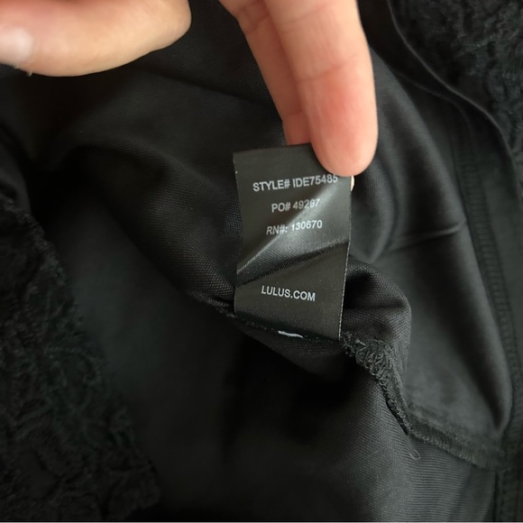 Lulus Hartley Black Embroidered Mini Dress Off Shoulder Puff Sleeves M - Picture 7 of 10